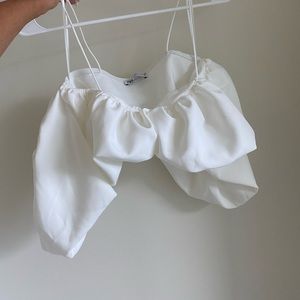 Zara puffy sleeve crop top